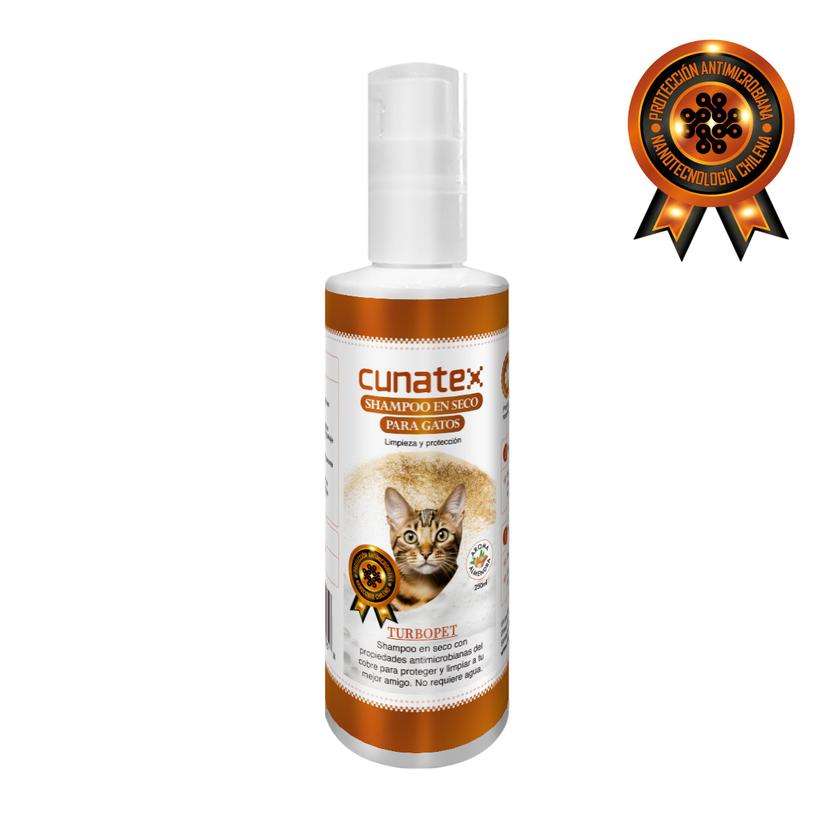 Shampoo en seco nano cobre  Gato