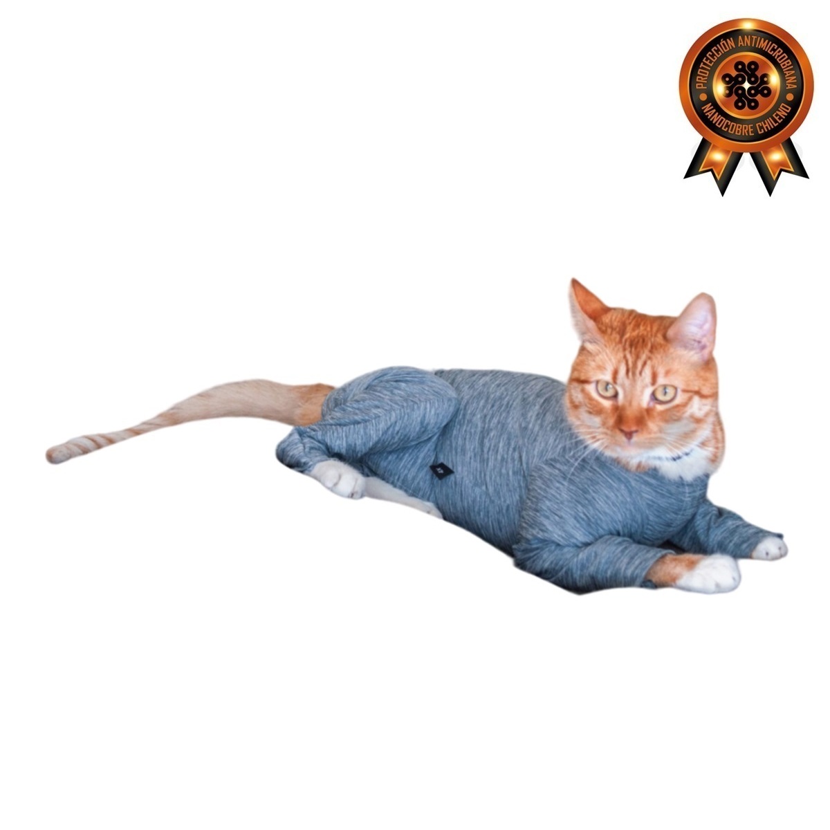 Body antimicrobiano nano cobre patitas  gato gris. Talla 0.0 a 5